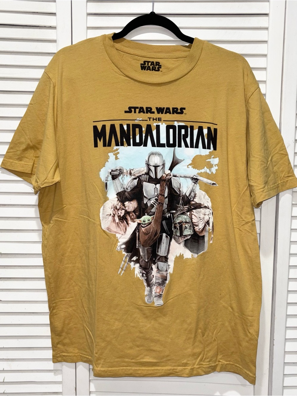 Star Wars The Mandalorian Graphic Tee - Mustard Yellow Size Large